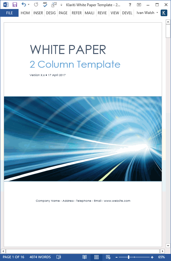 white paper template for mac word